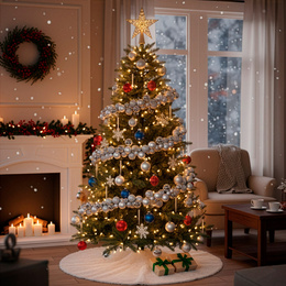 Girlanda świąteczna 160 cm łańcuch z bombek 130 szt. srebrne