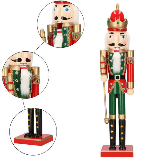 Dziadek do orzechów 60 cm król, drewniany żołnierzyk multikolor, figurka świąteczna