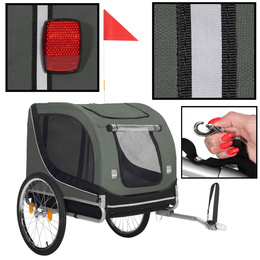 Przyczepka rowerowa dla psa, 40 kg wózek rowerowy do przewozu zwierząt, transporter 