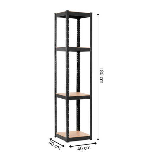 Regał magazynowy 180x40x40 cm 4-poziomowy do garażu, przechowywania 400 kg