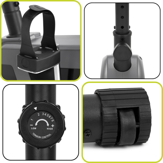 Rower stacjonarny, magnetyczny 8 poziomów oporu, rowerek treningowy z czujnikiem tętna