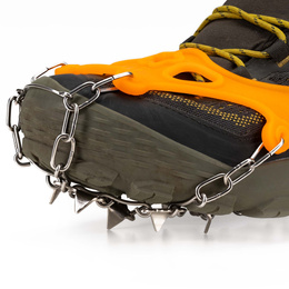 Raczki na buty stalowe antypoślizgowe turystyczne nakładki rozmiar 40-45 pomarańczowe