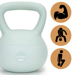 Kettlebell miękki 8 kg kula odważnik hantla ciężar do ćwiczeń fitness, turkusowy