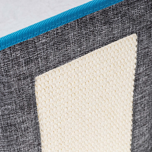 Legowisko dla kota z zabawką i drapakiem 42x41x34 cm koci domek, posłanie szare