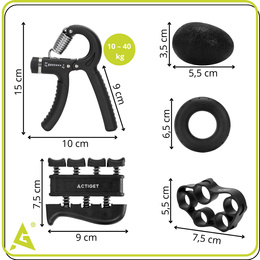 Zestaw do ćwiczeń dłoni i palców z akcesoriami, ściskacz do rąk 10-40 kg