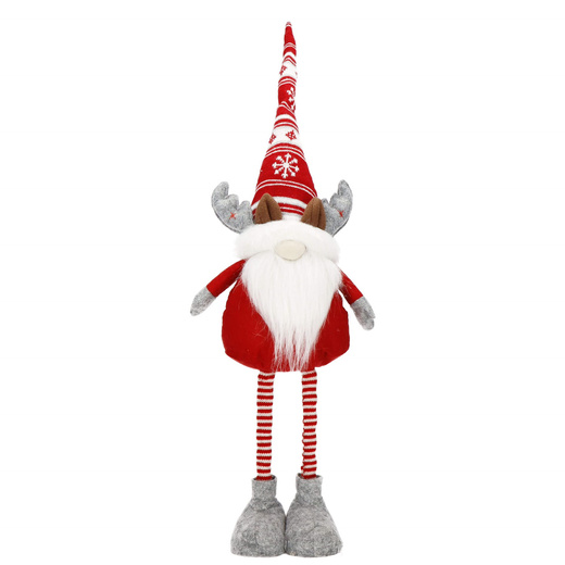 Skrzat 80 cm ozdoba świąteczna, renifer krasnal świąteczny, gnom z teleskopowymi nózkami