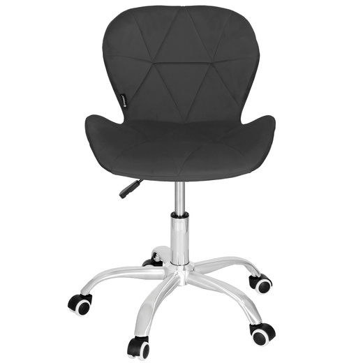 Fotel biurowy obrotowy krzesło na kółkach, do nauki, pracy przed komputerem ciemnoszary