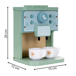 Ekspres do kawy z filiżankami drewniany, zabawka dla dzieci 8 el. multikolor
