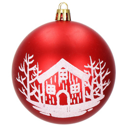 Bombki choinkowe 16 szt. czerwony 8 cm zestaw choinkowy