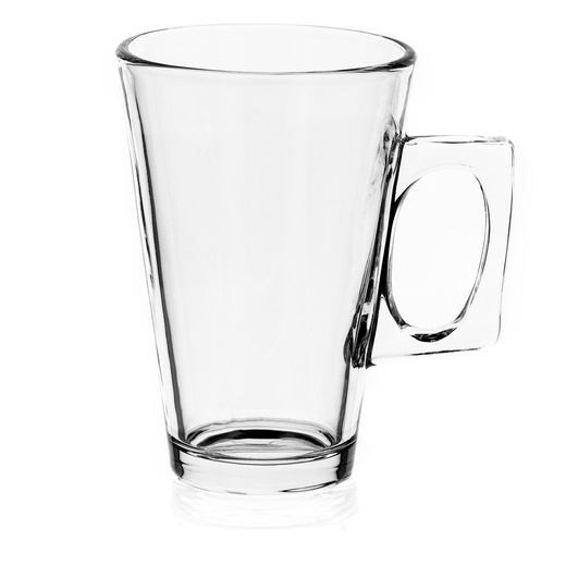 Szklanki do kawy latte mrożonej deserów 255 ml wysokie z uchem komplet 6 szt.