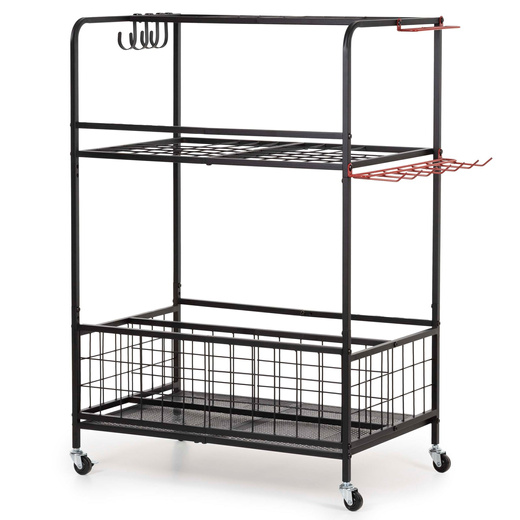 Wózek na narzędzia ogrodowe 96 cm mobilny organizer, 3-poziomy, stojak na sprzęt ogrodniczy