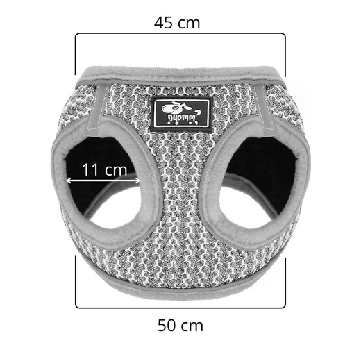 Komplet szelki bezuciskowe dla psa, kota L 14-20 kg + smycz 150 cm szara