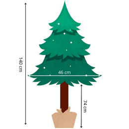 Choinka na pniu 140 cm sztuczna sosna diamentowa ośnieżona premium ze stojakiem i jutą
