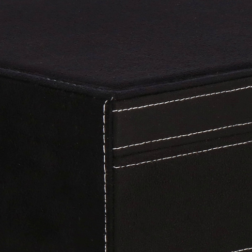 Szkatułka na biżuterię 26x26x9 cm czarny, welurowy organizer z przegródkami