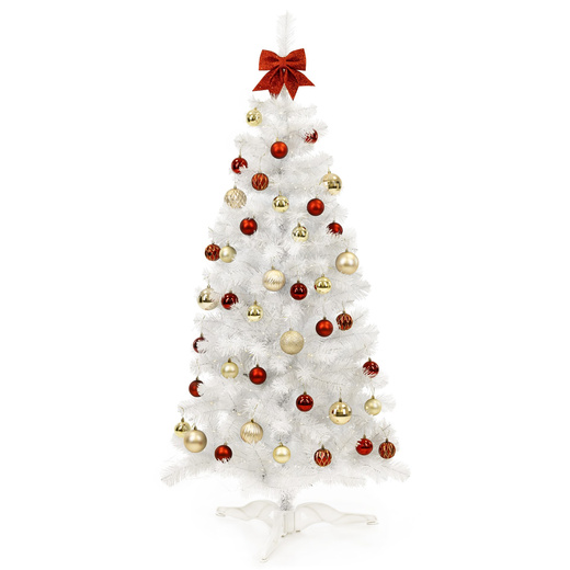 Choinka sztuczna jodła 220 cm nowoczesna drzewko świąteczne ze stojakiem, białe