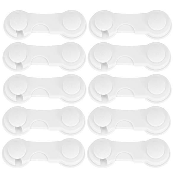 Blokada szuflad, zabezpieczenie szafek, mebli 10 szt. białe