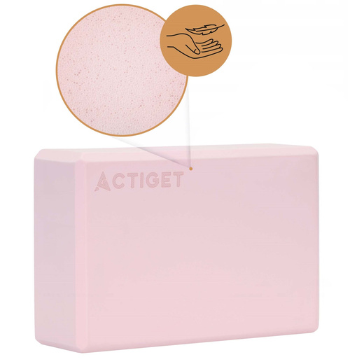 Kostka do jogi piankowa EVA 23x15x7,5 cm klocek blok do ćwiczeń pilates stretching różowa