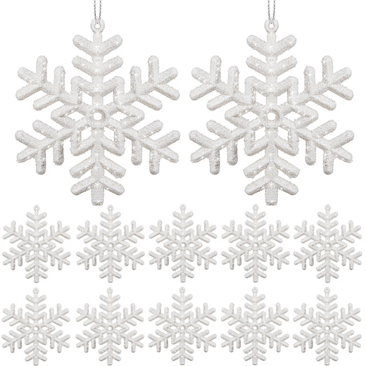 Zawieszki choinkowe białe śnieżynki na choinkę 8,5 cm 12 szt.