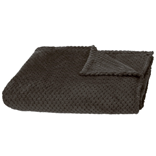 Narzuta na łóżko, pled 200x220 cm tłoczony koc na kanapę czarny