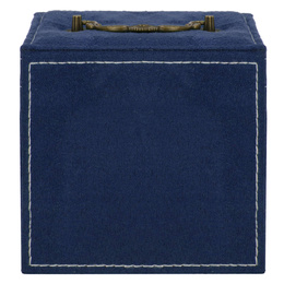 Szkatułka na biżuterię ekoskóra 12x12x12 cm granatowy, welurowy organizer z przegródkami