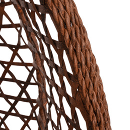 Kokon ogrodowy rattanowy z poduszkami fotel wiszący bujak huśtawka na metalowym stelażu brązowa