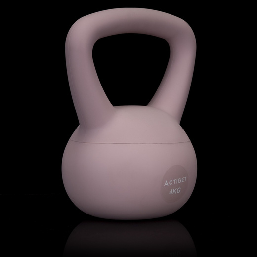 Kettlebell miękki 4kg kula odważnik hantla ciężar do ćwiczeń fitness, jasnoróżowy