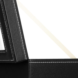 Szkatułka na zegarki 30x20x8 cm czarno-kremowa, ekoskóra organizer z 12 przegródkami