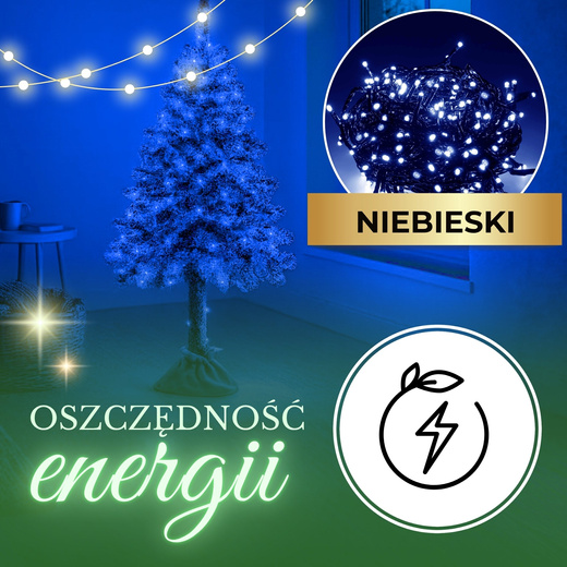 Lampki choinkowe 500 Led niebieski 34,5 m oświetlenie świąteczne