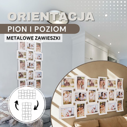 Ramka na zdjęcia 18 zdjęć multiramka 10x15 biała