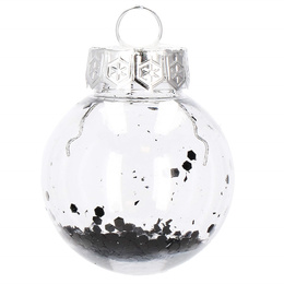 Bombki choinkowe przeźroczyste 24 szt. czarny 5cm zestaw choinkowy