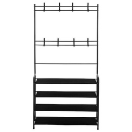 Wieszak na ubrania 150x80x25 cm metalowy stojak na buty loft czarny