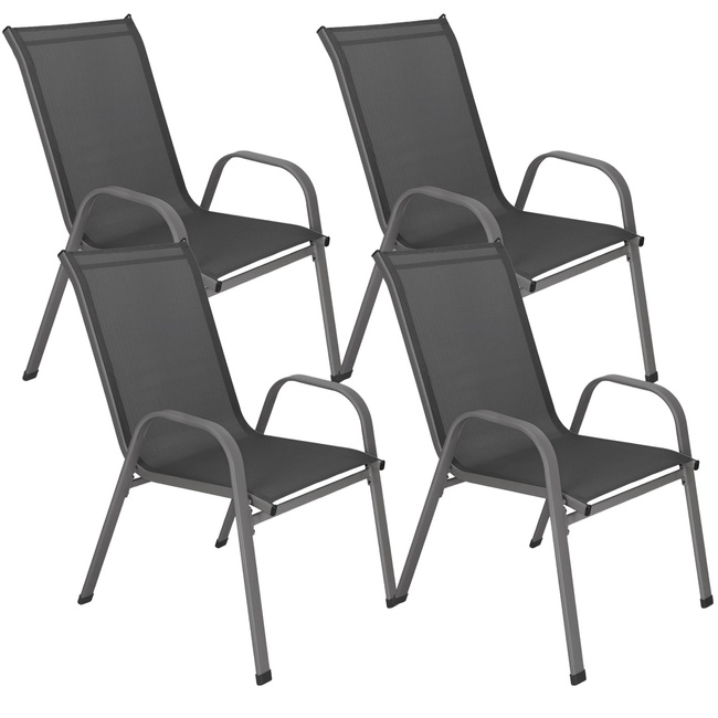 Krzesła ogrodowe 4 szt. metalowe wys. 92 cm na taras balkon 120 kg ciemnoszare