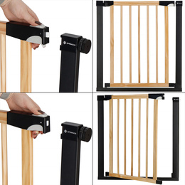 Bramka zabezpieczająca schody 75-82 cm bramka rozporowa brązowo-czarna