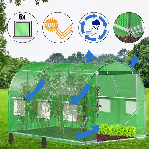 Szklarnia ogrodowa foliowa UV-4 140g/m2 tunel foliak 3x2x2 m zielony