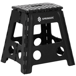 Stołek składany 39 cm schodek pomocniczy 150 kg podest antypoślizgowy, czarny