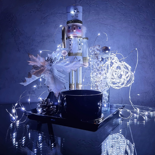 Lampki choinkowe 10 led na baterie druciki mikro biały zimny