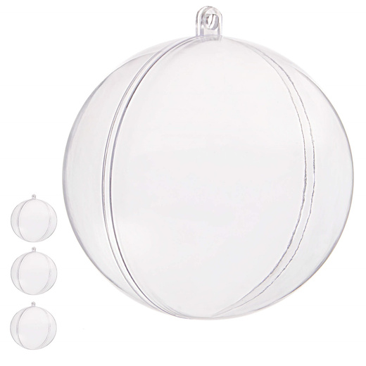 Bombki akrylowe 10cm kula plastikowa decoupage zestaw 4 szt.