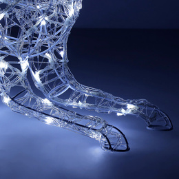 Renifer Led świąteczny 130 LED świetlna dekoracja biały zimny