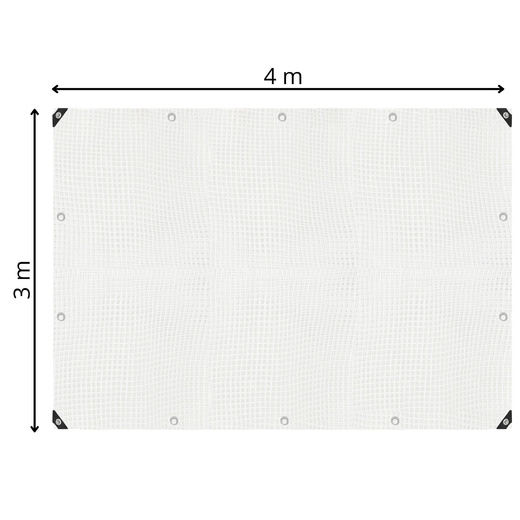 Plandeka 3x4m 100g/m2 gruba płachta ochronna biała, transparentna