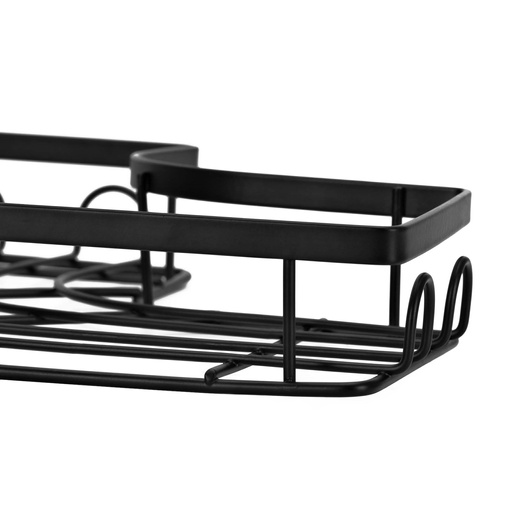 Półka łazienkowa, pod prysznic, wisząca zestaw 2 szt. narożna czarna