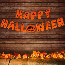 Dekoracje na Halloween girlanda 200 cm napis happy halloween ozdoby