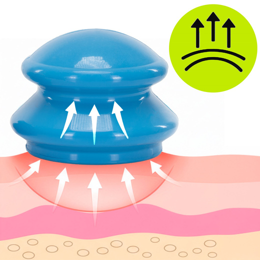 Bańki chiński, gumowe do masażu zestaw 4 szt. antycellulitowy, niebieskie