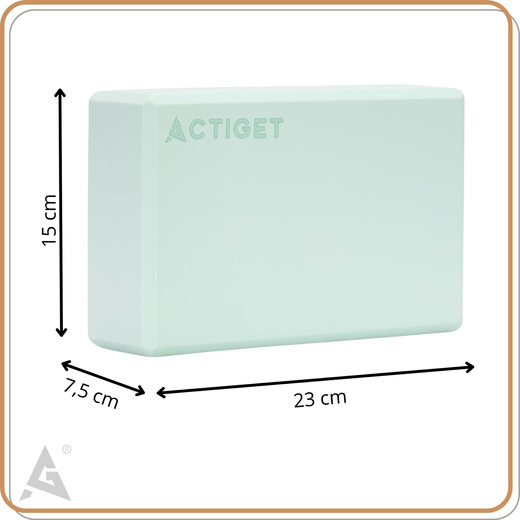 Kostka do jogi piankowa EVA 23x15x7,5 cm klocek blok do ćwiczeń pilates stretching miętowy