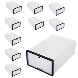 Pudełko na buty z otwieraną klapą 30,5x21x12,5 cm organizer na obuwie zestaw 10 szt.
