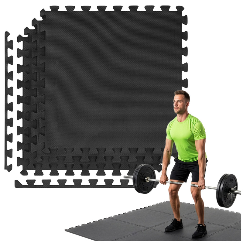 Mata treningowa, ochronna 4 szt. puzzle z pianki EVA 2 cm antypoślizgowe, grafitowe