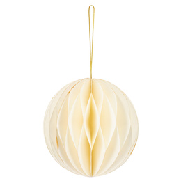 Papierowe bombki 6 szt. zawieszki choinkowe ozdoby świąteczne 12 cm białe złoty brokat