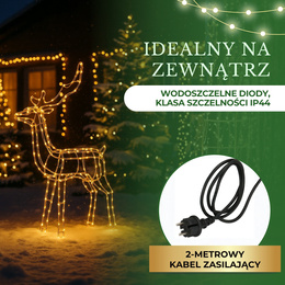 Renifer Led 85 cm świąteczny, świetlna dekoracja do ogrodu biały ciepły