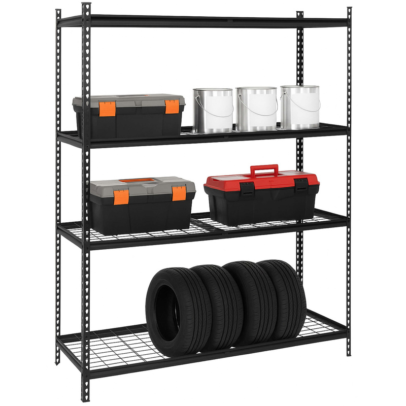 Regał stalowy z 4 półkami 183x150x54 cm 1600 kg do garażu, piwnicy