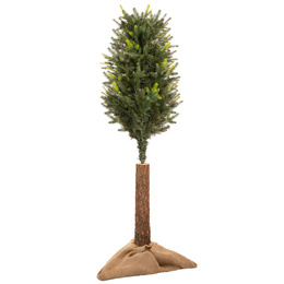 Choinka sztuczna na pniu 220 cm świerk naturalny ze stojakiem nowoczesny