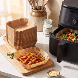 Wkłady papierowe do Airfryer 300 szt. tacki do frytkownicy beztłuszczowej 20x20 cm